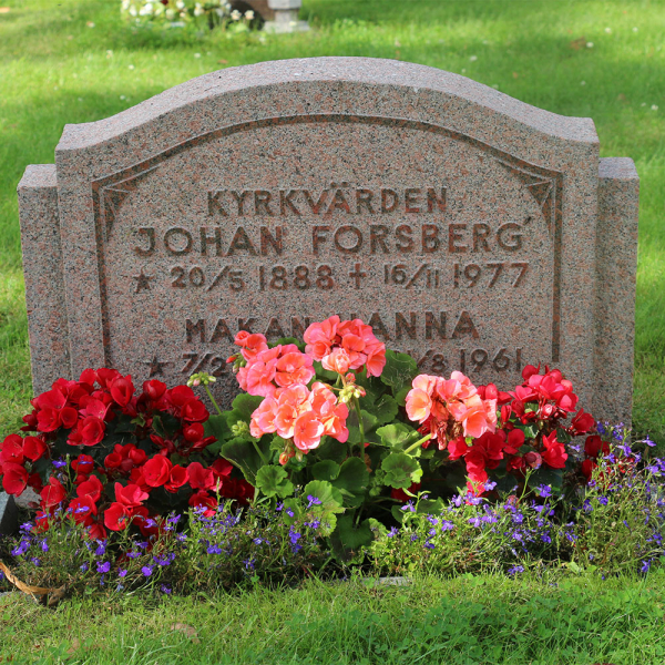 Johan och Hanna Forsberg i gruppen Vrmland / Sffle / Millesvik kyrkogrd hos Kyrkogrdsvandring (060235-36R)
