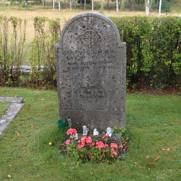 Gustaf Lindbergs familjegrav i gruppen Vrmland / Sffle / Eskilster kyrkogrd hos Kyrkogrdsvandring (07012-3R)